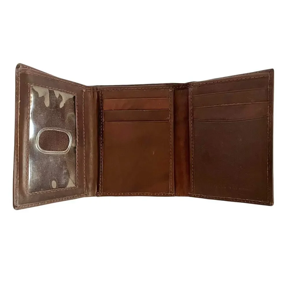 Vintage Pierre Cardin Brown Leather Trifold Wallet